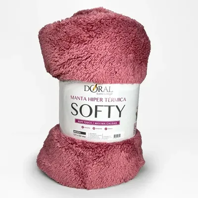 Manta Térmica Softy Poliéster Suave Coral Claro