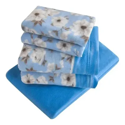 Set De Sábanas Polar Estampadas 1.5 Plazas Celeste Celeste