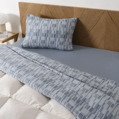 Set De Sábanas De Polar Estampadas 1.5 Plazas Térmica Verde Oscuro