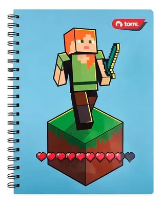 Cuaderno Universitario Espiral Minecraft 100 Hojas