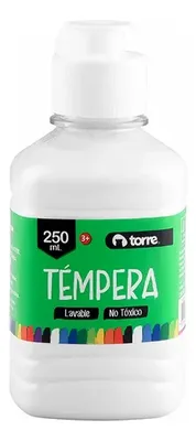 Témpera Escolar 250ml Blanco No Tóxica Blanco