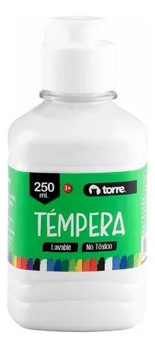 Témpera Escolar 250ml Blanco No Tóxica Blanco
