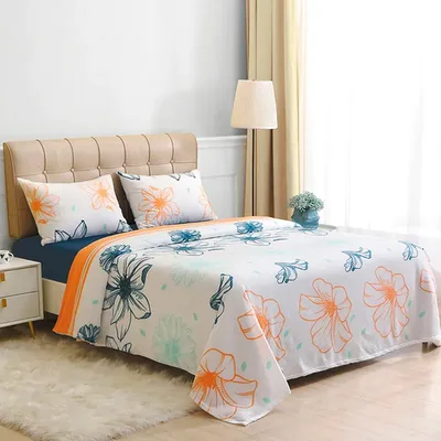 Set De Sábanas Polar 2 Plazas Estampado Floral Verde Oscuro