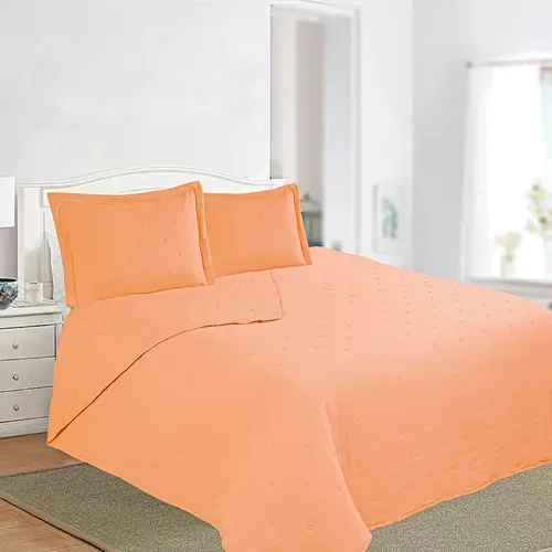 Quilt Juliett 2.5 Plazas Poliéster Damasco Coral Claro