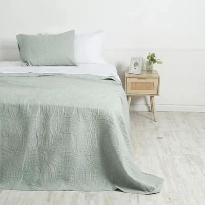 Quilt Portugal Microfibra Reversible 1.5 Plazas Verde