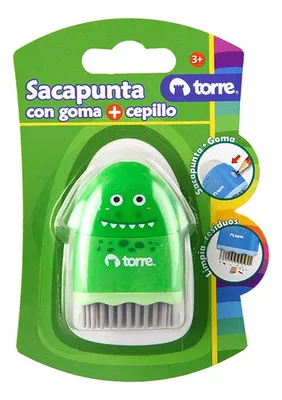 Sacapuntas Escolar Con Goma Y Cepillo Torre Verde