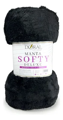 Manta Térmica Softy Poliéster Suave Negro