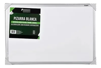 Pizarra Acrílica Blanca Bordes Aluminio Profesional Blanco