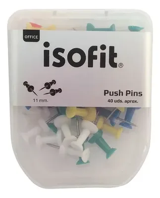 Push Pins Chinches Metálicas 40 Unidades