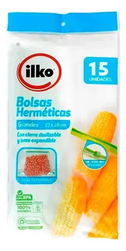 Bolsa Hermética Reutilizable Con Slider Base Grande