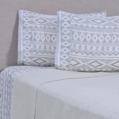 Set De Sábanas 2 Plazas Plumetti Microfibra Combinadas