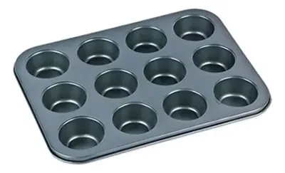 Bandeja Para Cupcakes Antiadherente 12 Cavidades Gris