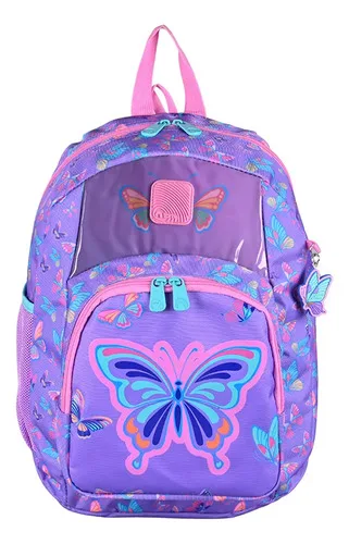 Mochila Escolar Coler 25l Unicorn Flowers Coral Claro