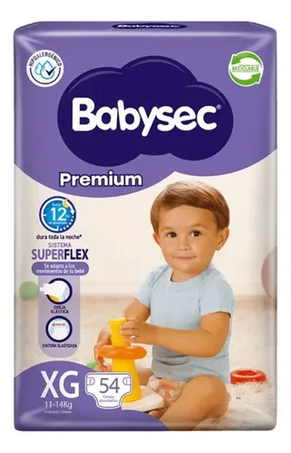 Pañal Desechable Premium Xg Babysec 54 Unidades