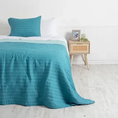 Quilt Reversible Toledo 1.5 Plazas Poliéster Coral Claro