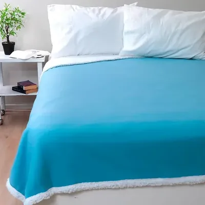Frazada Polar Sherpa Premium 2.5 Plazas Térmica Celeste