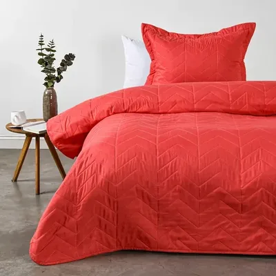 Quilt Bicolor Reversible 1.5 Plazas Microfibra Coral Claro