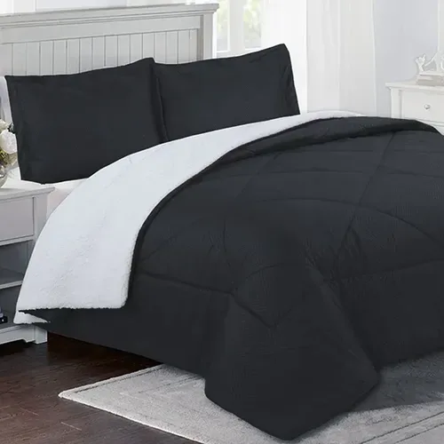 Plumón Sherpa Embossed 2 Plazas Hipertérmico Negro