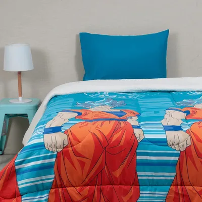 Plumón Sherpa Single Dragon Ball Z Super 180x220cm Coral Claro