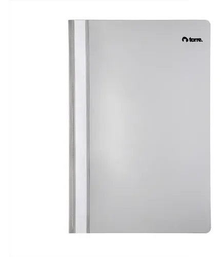 Carpeta Pvc Oficio Gris Plast File Torre Gris