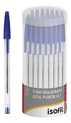 Lápiz Pasta Bolígrafo 0.7mm Azul Isofit Amarillo