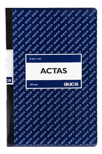 Libro De Actas 100 Hojas Auca Registro