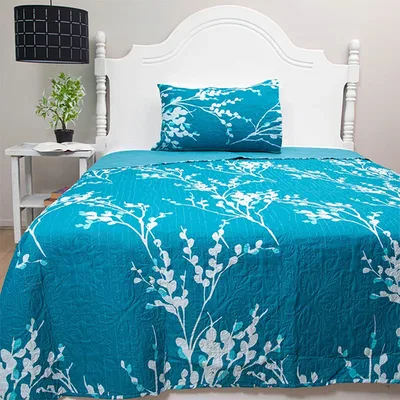 Quilt Hotpress Estampado 2.5 Plazas Poliéster Coral Claro