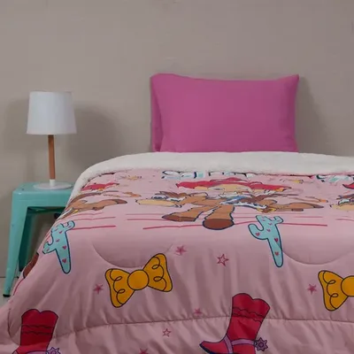 Plumón Sherpa Single Toy Story Poliéster Coral Claro