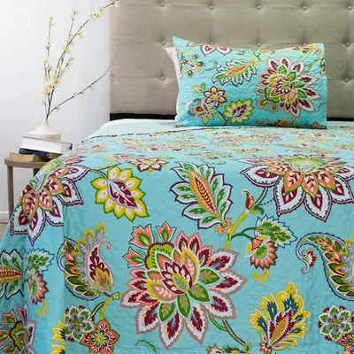 Quilt Stitchy Estampado 1.5 Plazas Poliéster Coral Claro