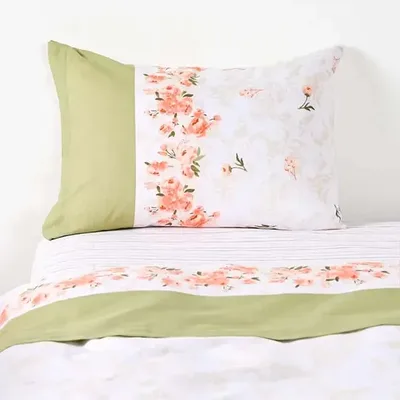 Set De Sábanas Estampadas 144 Hilos 1 Plaza Algodón Verde Oscuro