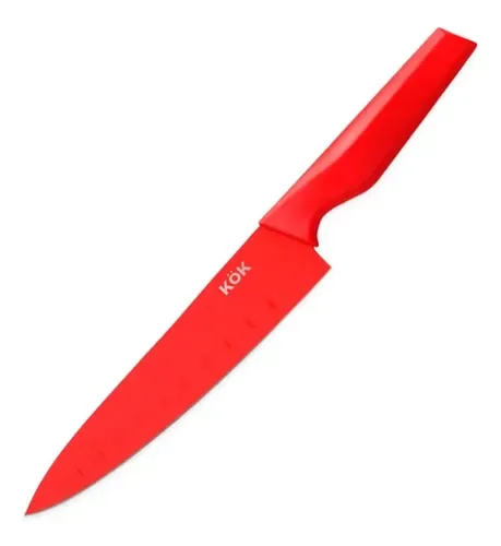 Cuchillo Chef Acero Inoxidable 20cm Multiusos Rojo