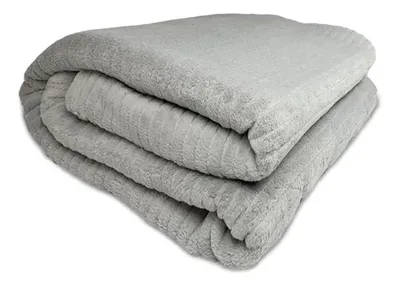 Frazada Flannel Térmica 2 Plazas Poliéster Gris