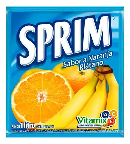 Jugo En Polvo Naranja Plátano Sprim 20gr