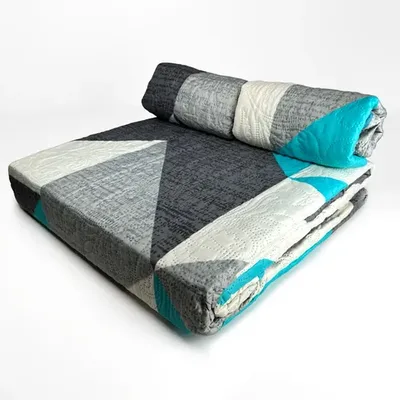 Quilt Estampado 2 Plazas Geométrico Poliéster Coral Claro
