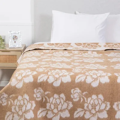 Frazada Térmica Noruega 2 Plazas Acrílico Algodón Beige