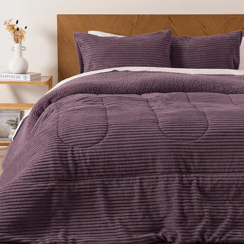 Plumón Corduroy Sherpa 2.5 Plazas Poliéster Coral Claro