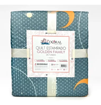 Quilt Hotpress Reversible 2 Plazas Poliéster Coral Claro