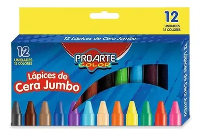 Lápices De Cera Jumbo 12 Colores Proarte Multicolor