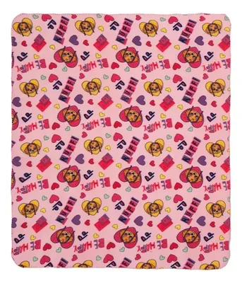 Manta Polar Térmica Infantil Paw Patrol 115x130cm Estampado Infantil (personaje Paw Patrol, Corazones) 500 G Rosa Con Estampado Multicolor