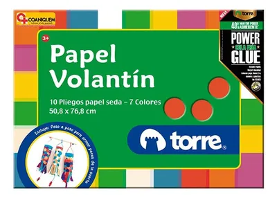 Papel Volantín Multicolor 10 Pliegos Torre Coral Claro