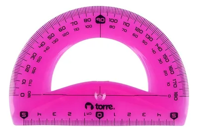 Transportador Flexible 10cm 180 Grados Escolar Coral Claro