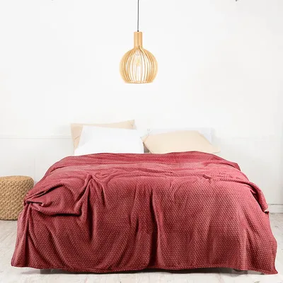 Frazada Coral Embossed Poliéster Térmica 1.5 Plazas Coral Claro