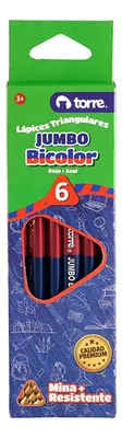 Lápiz Jumbo Bicolor Triangular Set 6 Unidades