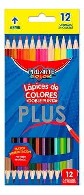 Lápiz De Color Bicolor Proarte Set 12 Unidades