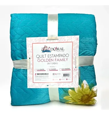 Quilt Hotpress Reversible 2 Plazas Poliéster Coral Claro