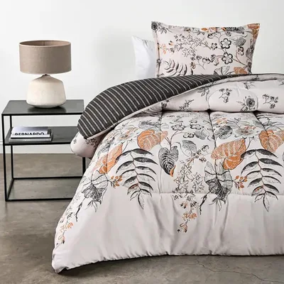 Plumón Estampado 1.5 Plazas Microfibra Poliéster Coral Claro