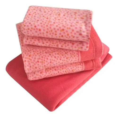 Set De Sábanas Polar Estampado 1.5 Plazas Verde Oscuro