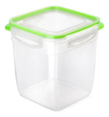 Contenedor Hermético Plástico 2.8l Cuadrado Coral Claro