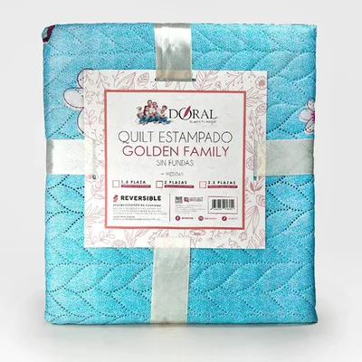 Quilt Hotpress Reversible 1.5 Plazas Poliéster Coral Claro