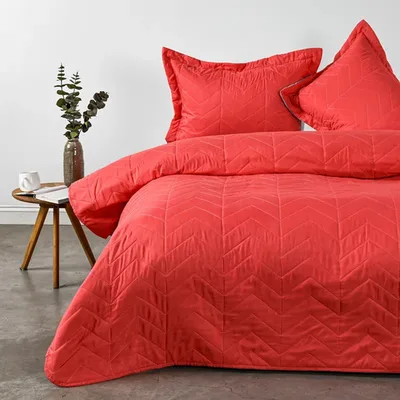 Quilt Bicolor Reversible 2.5 Plazas Microfibra Coral Claro